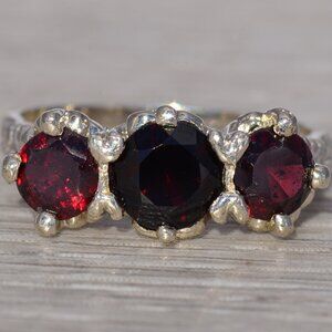 Garnet Ring in 14 Karat White Gold